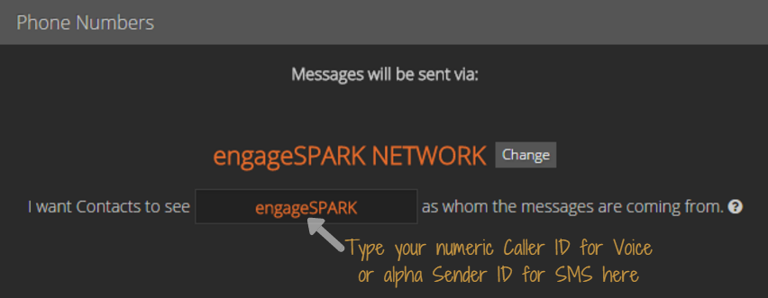 can i use a sender id or caller id for my messages live sms messages